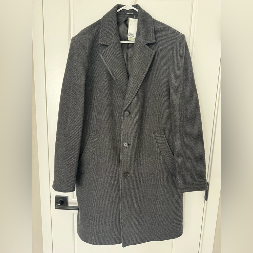 H&M Men's Gray Wool Coat